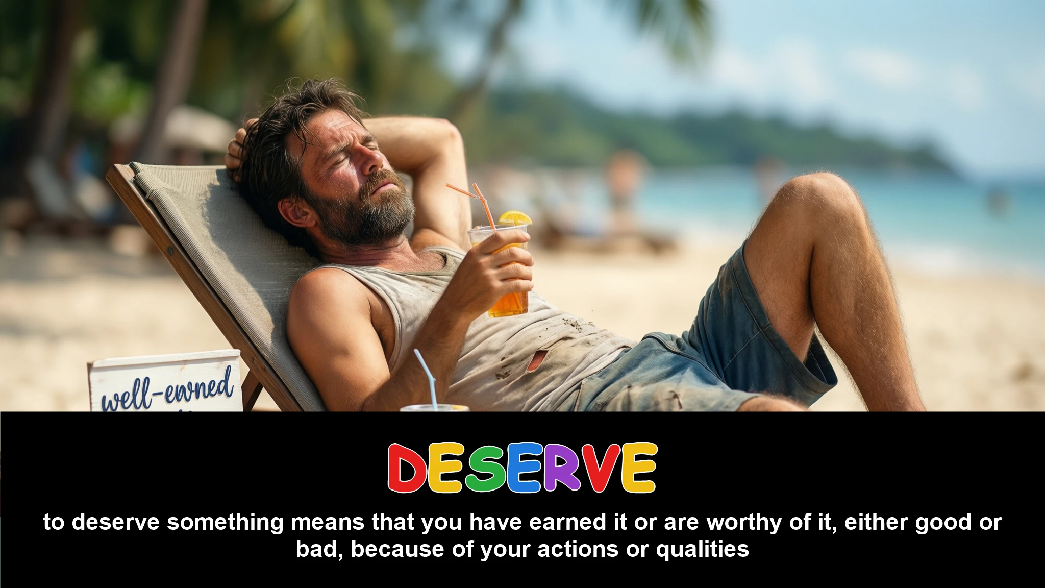 English Illustration for deserve